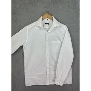 Eterna Shirt Mens 16.5 42 White Solid Modern Fit Dress Button Front Long Sleeve